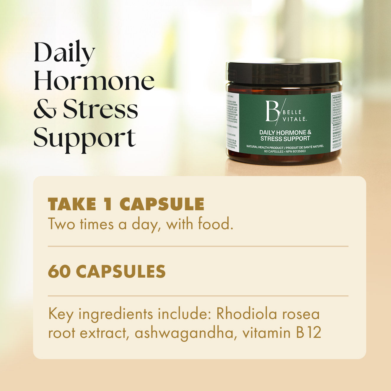 Belle Vitale Hormone and Stress how to take